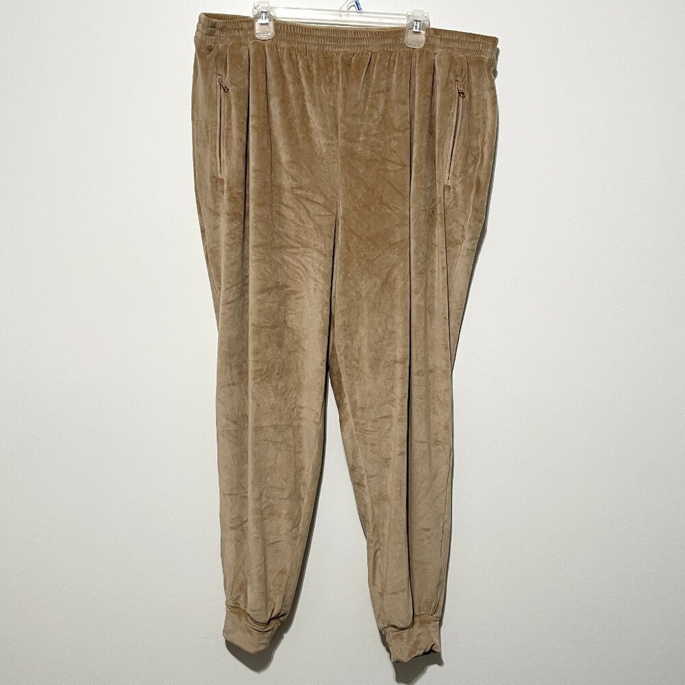 Skims Womens Velour Plush Joggers 3XL Beige Loungewear Comfort Off Duty Cozy